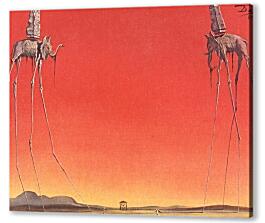 Картина маслом - Слоны