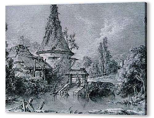 Картина маслом - Landscape near Beauvais

