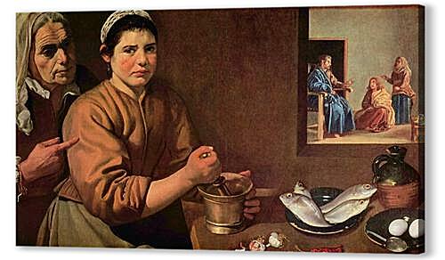 Картина маслом - Cristo en casa de Marta y Maria	
