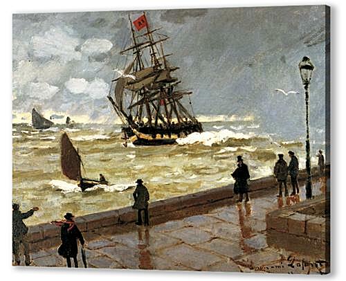 Картина маслом - The Jetty of le Havre in Bad Weather	
