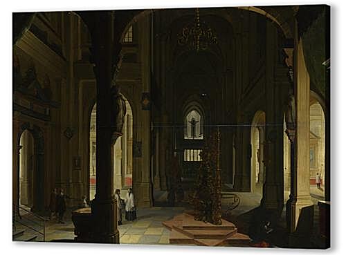 Постер (плакат) - Interior of a Church at Night
