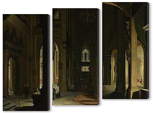 Модульная картина - Interior of a Church at Night
