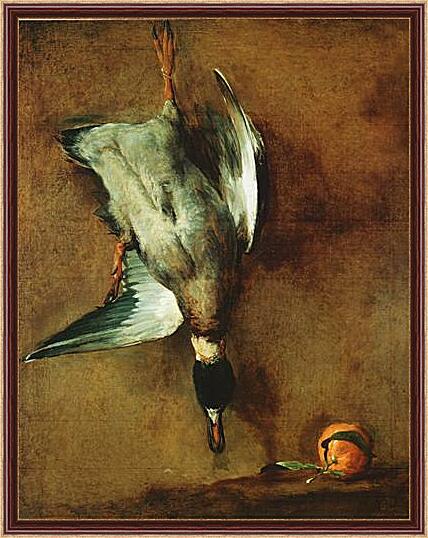Картина - Un canard col-vert attache a la muraille et une bigarade
