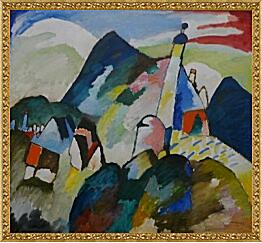 Картина - Schilderij Blick auf Murnau mit Kirche