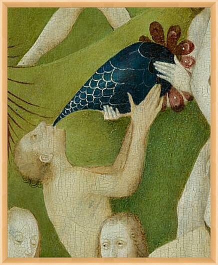 Картина - The Garden of Earthly Delights, center panel (Detail Drinking man)	
