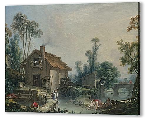 Постер (плакат) - Landscape with a Watermill
