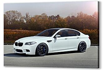 Постер (плакат) - BMW M5 белый