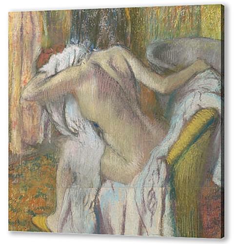 Картина маслом - After the Bath, Woman drying herself	

