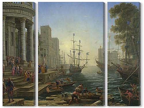 Модульная картина - Seaport with the Embarkation of Saint Ursula
