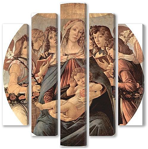 Модульная картина - Madonna with six angels	
