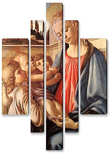 Модульная картина - Madonna and two angels	
