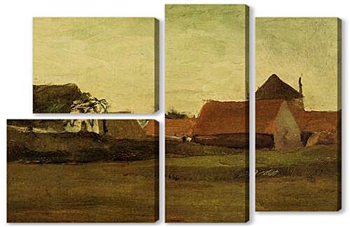 Модульная картина - Farmhouses in Loosduinen near The Hague at Twilight
