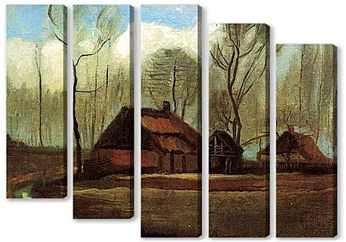 Модульная картина - Farmhouses Among Trees
