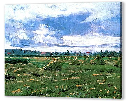 Постер (плакат) - Wheat Fields with Stacks
