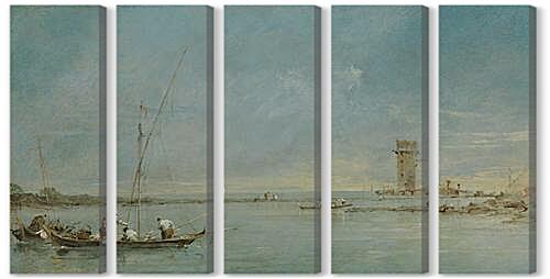 Модульная картина - View of the Venetian Lagoon with the Tower of Malghera
