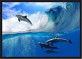 Картина - Дельфины в море