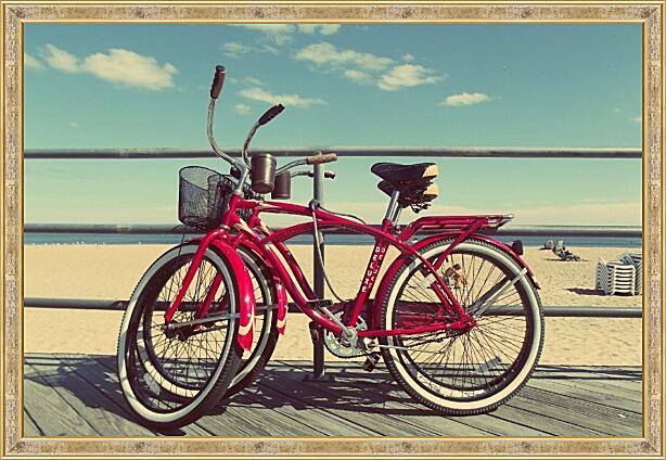 Картина - Велосипеды на пляже