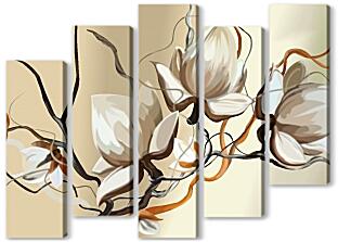 Модульная картина - Цветы - Белые орхидеи